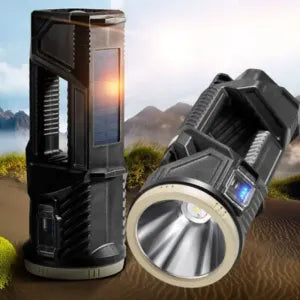Outdoor Multifunctional LED Flashlight Rechargeable Strong Light(Solar Search light )